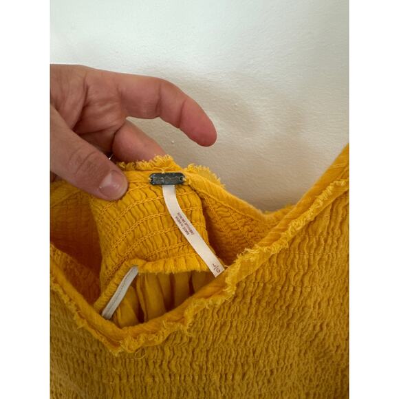 Free People Sundrenched Mini Boho Festival Tassel Dress in Yellow. Large - Picture 6 of 7